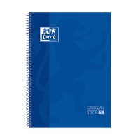 Oxford Classic Europeanbook 1 Cuaderno de espiral A4+ cuadriculado de 5 mm, 90 g/m² y 80 hojas azul oscuro 260294