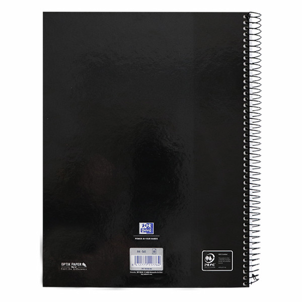 Oxford Classic Europeanbook 1 Cuaderno de espiral A4+ cuadriculado de 5 mm, 90 g/m² y 80 hojas negro 260295 - 2