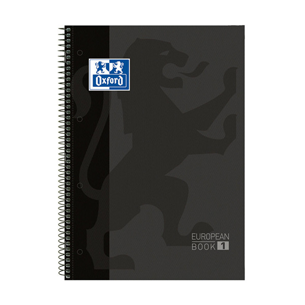 Oxford Classic Europeanbook 1 Cuaderno de espiral A4+ rayado de 90 g/m² y 80 hojas negro 260289 - 1