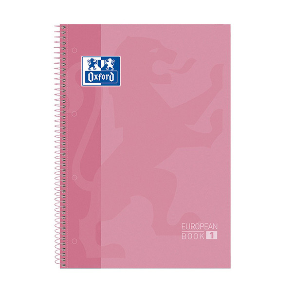Oxford Classic Europeanbook 1 Cuaderno de espiral A4+ rayado de 90 g/m² y 80 hojas rosa 260288 - 1