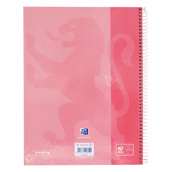 Oxford Classic Europeanbook 1 Cuaderno de espiral A4+ rayado de 90 g/m² y 80 hojas rosa 260288 - 2