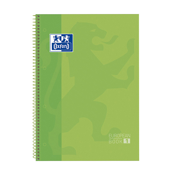 Oxford Classic Europeanbook 1 Cuaderno de espiral A4+ rayado de 90 g/m² y 80 hojas verde 260287 - 1