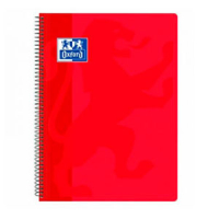 Oxford Cuaderno Espiral Folio Escolar Clásico (80H) (Cuadricula 4mm) Tapa Polipropileno - Rojo 400079660 426038