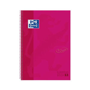 Oxford Cuaderno Espiral Folio Touch (80H) (Cuadricula 5mm) Tapa Extradura - Frambuesa 400075552 426042 - 1