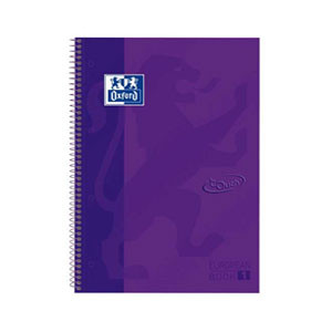 Oxford Cuaderno Espiral Folio Touch (80H) (Cuadricula 5mm) Tapa Extradura - Lila 400075550 426040 - 1