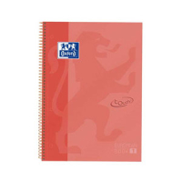 Oxford Cuaderno Espiral Folio Touch (80H) (Cuadricula 5mm) Tapa Extradura - Rojo coral 400075554 426039