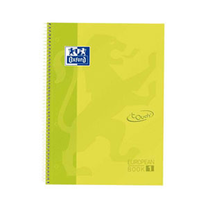 Oxford Cuaderno Espiral Folio Touch (80H) (Cuadricula 5mm) Tapa Extradura - Verde Lima 400075551 426041 - 1