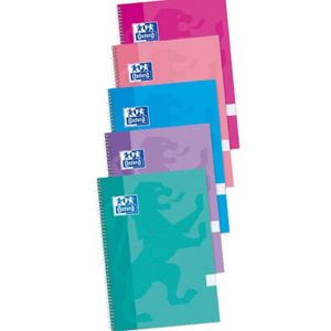 Cuaderno Oxford School Classic Write&Erase con espiral - Tapa extragruesa - Liso - 80 hojas - Colores surtidos 427542 - 1