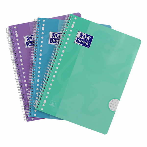 Oxford School Cuadernos de espiral A4+ rayados de 90 g/m² y 80 hojas pastel | 3 unidades 260296 - 6