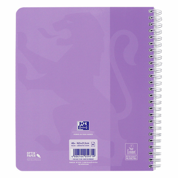 Oxford School Cuadernos de espiral A5+ rayados de 90 g/m² y 80 hojas pastel | 3 unidades 260297 - 4