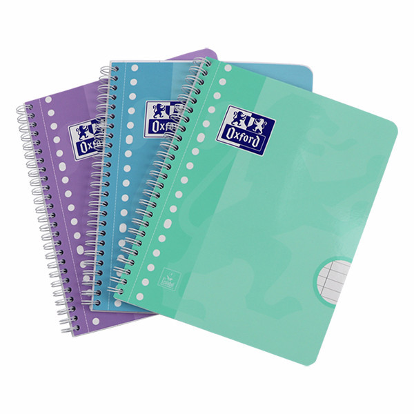 Oxford School Cuadernos de espiral A5+ rayados de 90 g/m² y 80 hojas pastel | 3 unidades 260297 - 2
