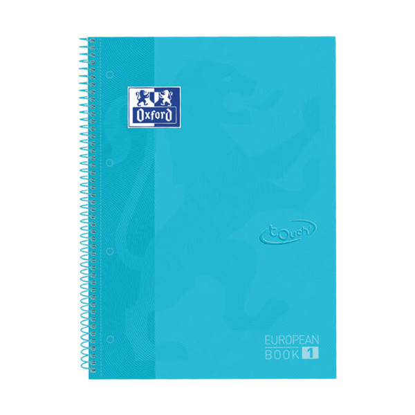 Oxford Touch Europeanbook 1 Cuaderno de espiral A4+ rayado de 90 g/m² y 80 hojas azul pastel 260290 - 1