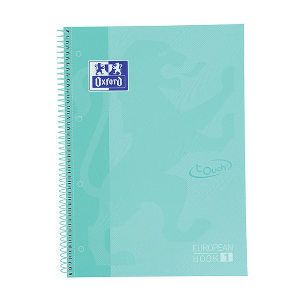Oxford Touch Europeanbook 1 Cuaderno de espiral A4+ rayado de 90 g/m² y 80 hojas turquesa pastel 260293 - 1