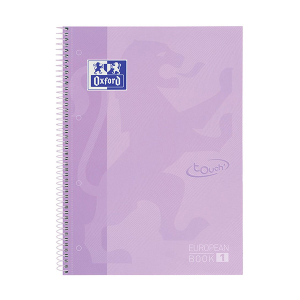 Oxford Touch Europeanbook 1 Cuaderno de espiral A4+ rayado de 90 g/m² y 80 hojas violeta pastel 260291 - 1