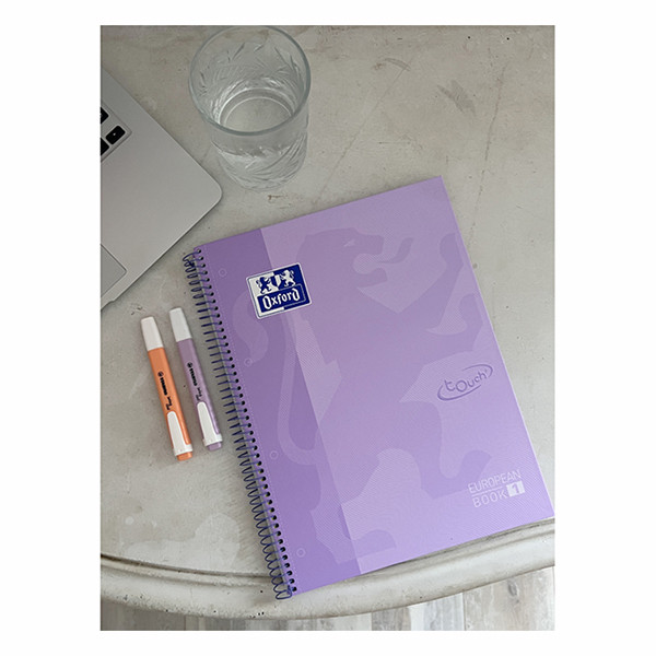 Oxford Touch Europeanbook 1 Cuaderno de espiral A4+ rayado de 90 g/m² y 80 hojas violeta pastel 260291 - 5