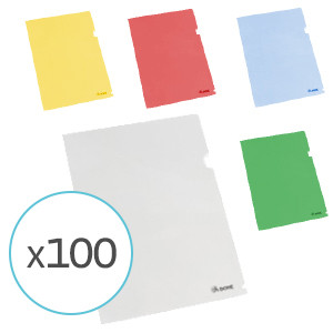 PACK x100: Carpeta Dossier de plástico (DIN A4) - Surtido de colores  425017 - 1