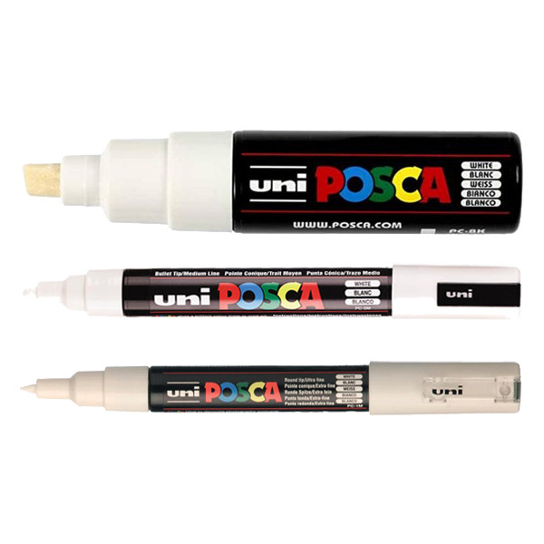 POSCA PC-1MC/5M/8K rotulador blanco (3 unidades)  424249 - 1