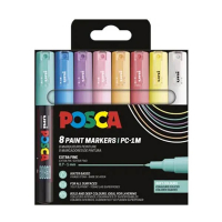 POSCA PC-1MC pack de 8 rotuladores de pintura pastel (0,7 - 1 mm cónicos) 425400