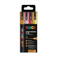 POSCA PC-3ML pack rotuladores con purpurina (redondos de 0,9 a 1,3 mm) 4 unidades 425406