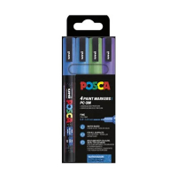 POSCA PC-3ML pack rotuladores con purpurina (redondos de 0,9 a 1,3 mm) 4 unidades 425407