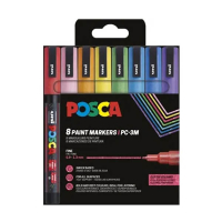 POSCA PC-3ML pack rotuladores con purpurina (redondos de 0,9 a 1,3 mm), 8 unidades 425408