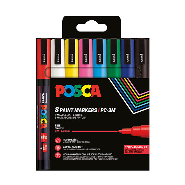 POSCA PC-3M rotulador (0,9 - 1,3 mm redondo) | Pack 8 uds 424109 - 1