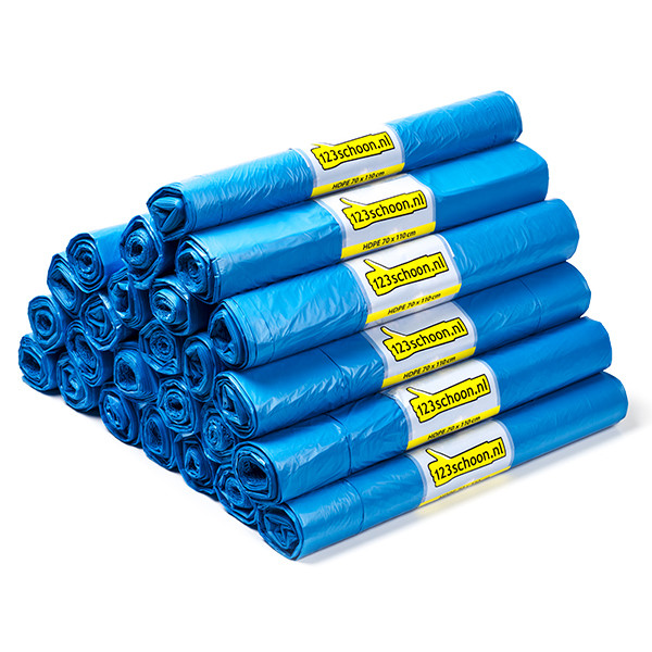 Pack: 10x bolsas de basura 123tinta HDPE azules 120 litros (20 unidades) SDR00426 - 1