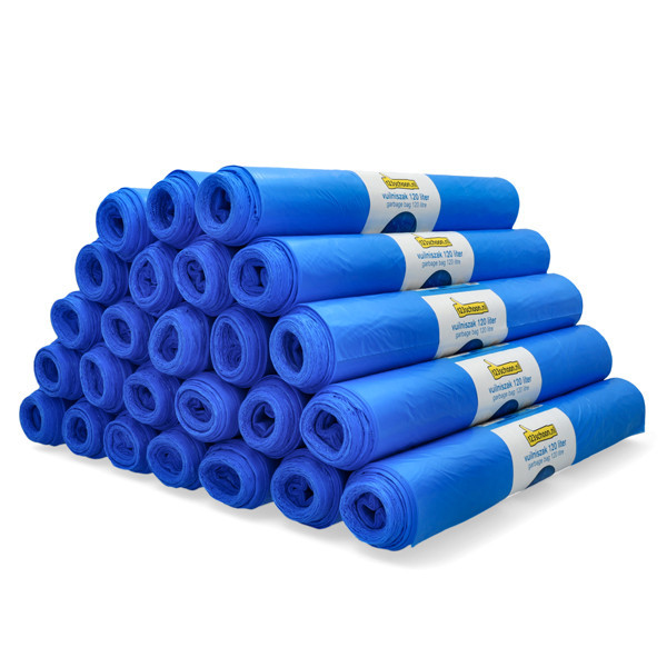 Pack: 10x bolsas de basura 123tinta HDPE azules 120 litros (20 unidades) SDR00426 - 1