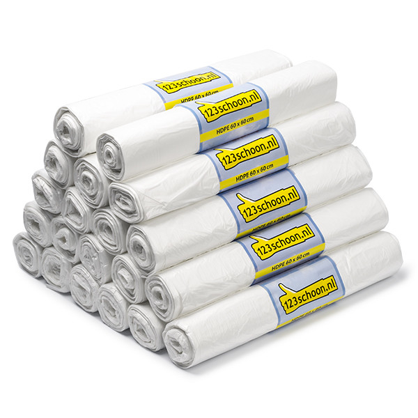Pack: 10x bolsas de basura 123tinta HDPE blancas 35 litros (50 unidades) SDR00422 - 1