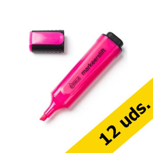 Pack: 12x Subrayador rosa 123tinta punta biselada  300392 - 1