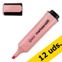 Pack: 12x Subrayador rosa pastel 123tinta punta biselada  300496