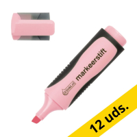 Pack: 12x Subrayador rosa pastel 123tinta punta biselada  300496
