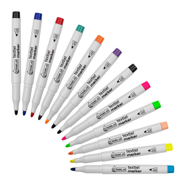 Pack: 12x rotulador textil 123tinta (10 colores) 301122 - 1