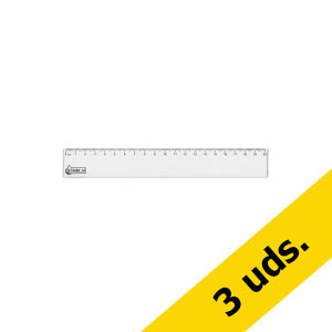 Pack: 3x 123tinta regla de plástico (20 cm)  301197 - 1