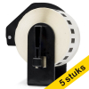 Pack: 5x 123tinta cintas de película continua blancas reemplazan a la Brother DK-22211 653069 - 1