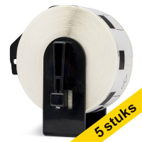 Pack: 5x 123tinta etiquetas cuadradas blancas reemplazan a la Brother DK-11221 653065
