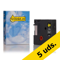 Pack: 5x Dymo 1978365 cinta blanco sobre negro 12 mm (marca 123tinta) 1978365C 650589