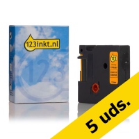 Pack: 5x Dymo 1978367 cinta negra sobre naranja 12 mm (123tinta marca 123tinta) 1978367C 650599