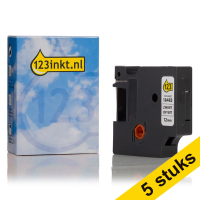 Pack: 5x Dymo S0718210 / 18483 IND Rhino tape poliéster permanente negro sobre blanco 12 mm (123tinta marca 123tinta) S0718210C 650579