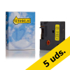 Pack: 5x Dymo S0718450 / 18432 IND Rhino tape vinilo negro sobre amarillo 12 mm (marca 123tinta)