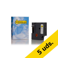Pack: 5x Dymo S0720500/45010 cinta negra sobre transparente 12 mm (marca 123tinta) S0720500C 650532