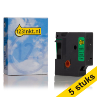 Pack: 5x Dymo S0720590 / 45019 cinta negra sobre verde 12 mm (marca 123tinta) S0720590C 650594