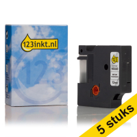 Pack: 5x Dymo S0720600/45020 cinta blanca sobre transparente 12 mm (marca 123tinta) S0720600C 650568