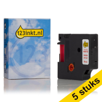 Pack: 5x Dymo S0720700 / 40915 cinta rojo sobre blanco 9 mm (marca 123tinta) S0720700C 650614