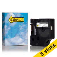 Pack: 5x Dymo S0720770/43610 cinta negra sobre transparente 6 mm (marca 123tinta) S0720770C 650570