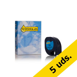 Pack: 5x Dymo S0721650 / 91205 cinta plástica azul 12 mm (marca 123tinta) S0721650C 650565 - 1