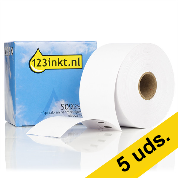 Pack: 5x Dymo S0929100 tarjetas de identificación y citas no autoadhesivas (marca 123tinta) 650577 - 1