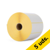Pack: 5x Zebra Z-Perform 1000D (880191-038D) etiquetas 102 x 38 mm (1 rollo) (marca 123tinta) 650725 - 1