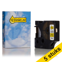 Pack: 5x cinta Dymo S0720790 / 43618 negra sobre amarilla de 6 mm (marca 123tinta) S0720790C 650598