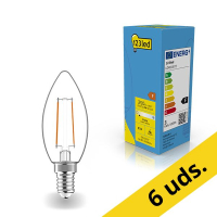 Pack: 6x 123tinta bombilla E14 filamento vela 2.5W (25W)